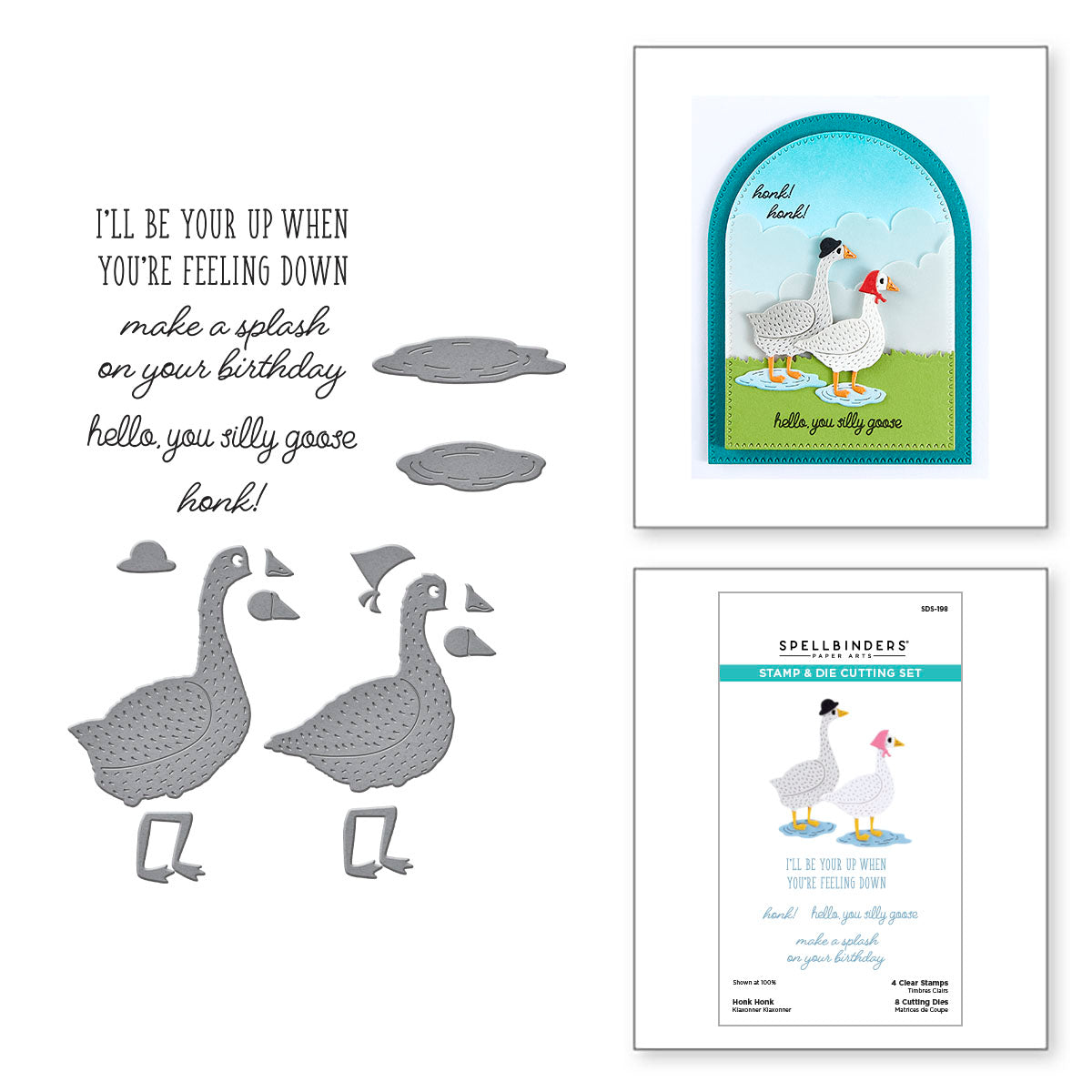Spellbinders Honk Honk Clear Stamp and Die Set sds-198