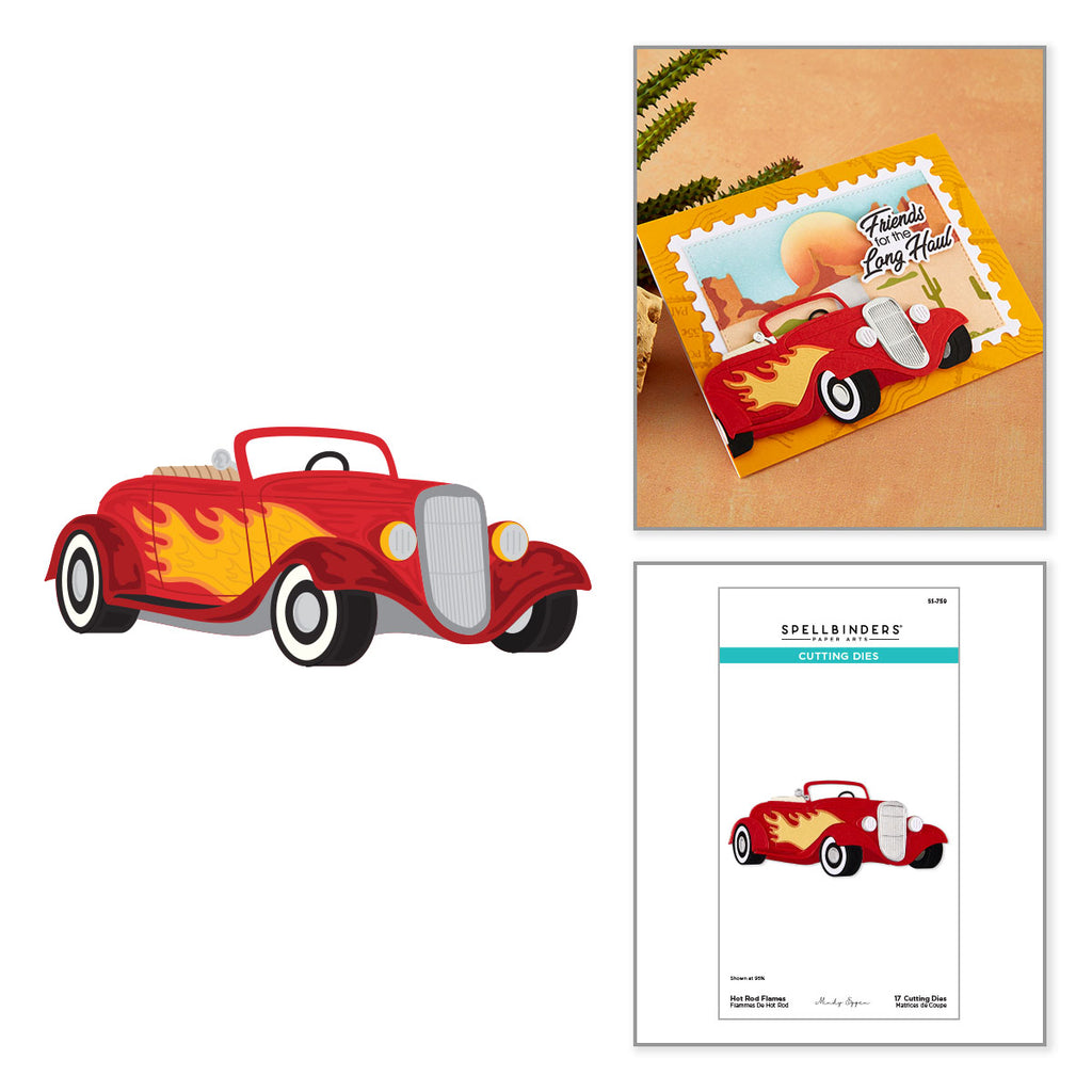 Spellbinders Hot Rod Flames Etched Dies S5-759