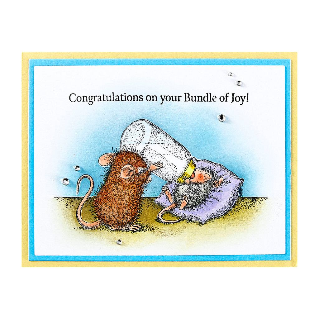 Spellbinders House Mouse Bundle of Joy Cling Stamps rsc-052 congratulations