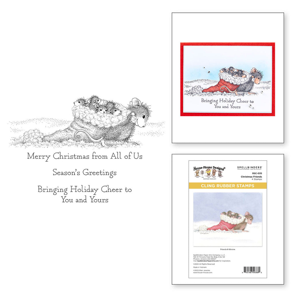 Spellbinders House Mouse Christmas Friends Cling Stamp Set rsc-035