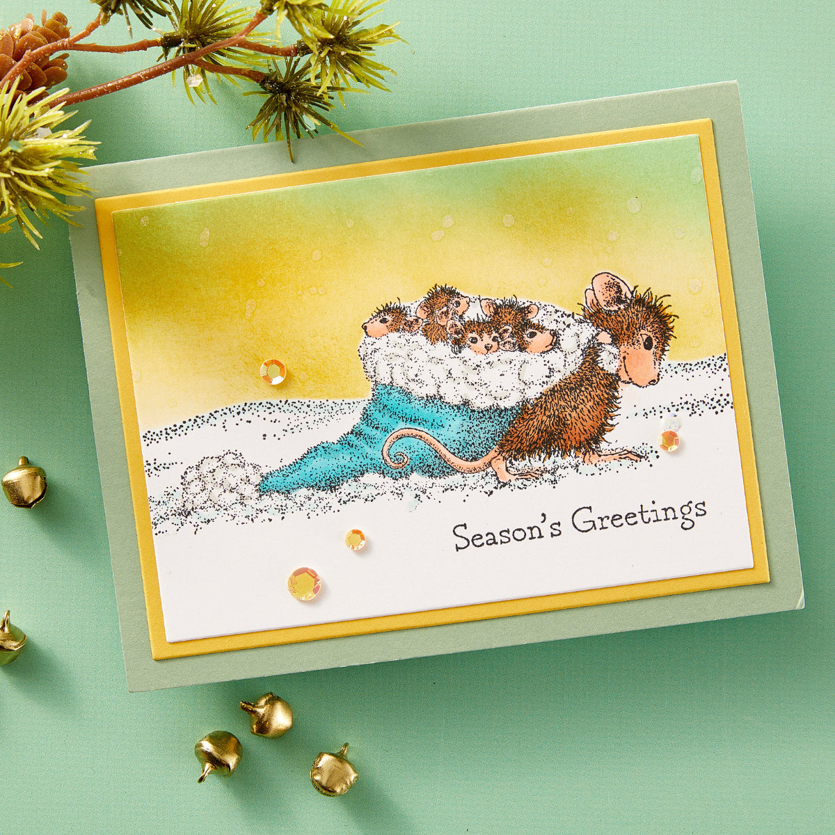 Spellbinders House Mouse Christmas Friends Cling Stamp Set rsc-035