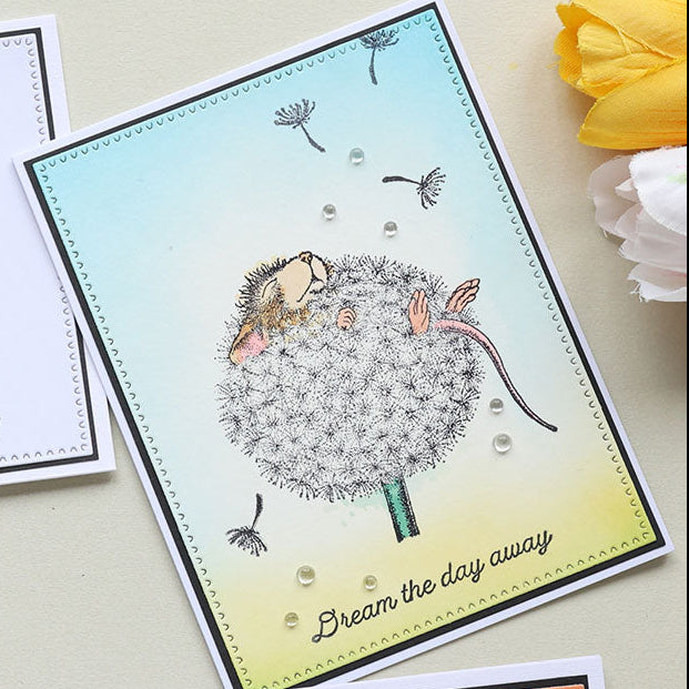 Spellbinders House Mouse Dandelion Dreams Cling Stamps rsc-068 dream the day away