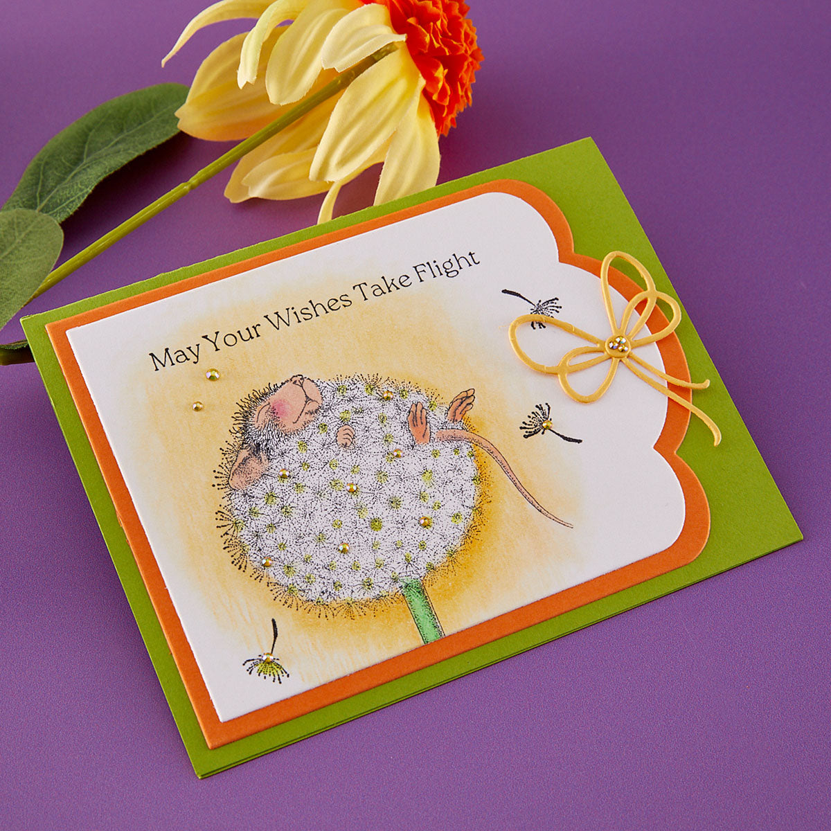 Spellbinders House Mouse Dandelion Dreams Cling Stamps rsc-068 take flight