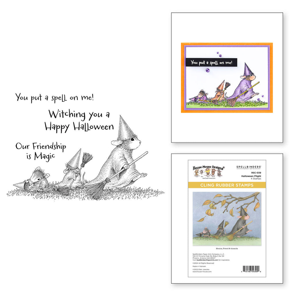Spellbinders House Mouse Halloween Flight Cling Stamp Set rsc-039