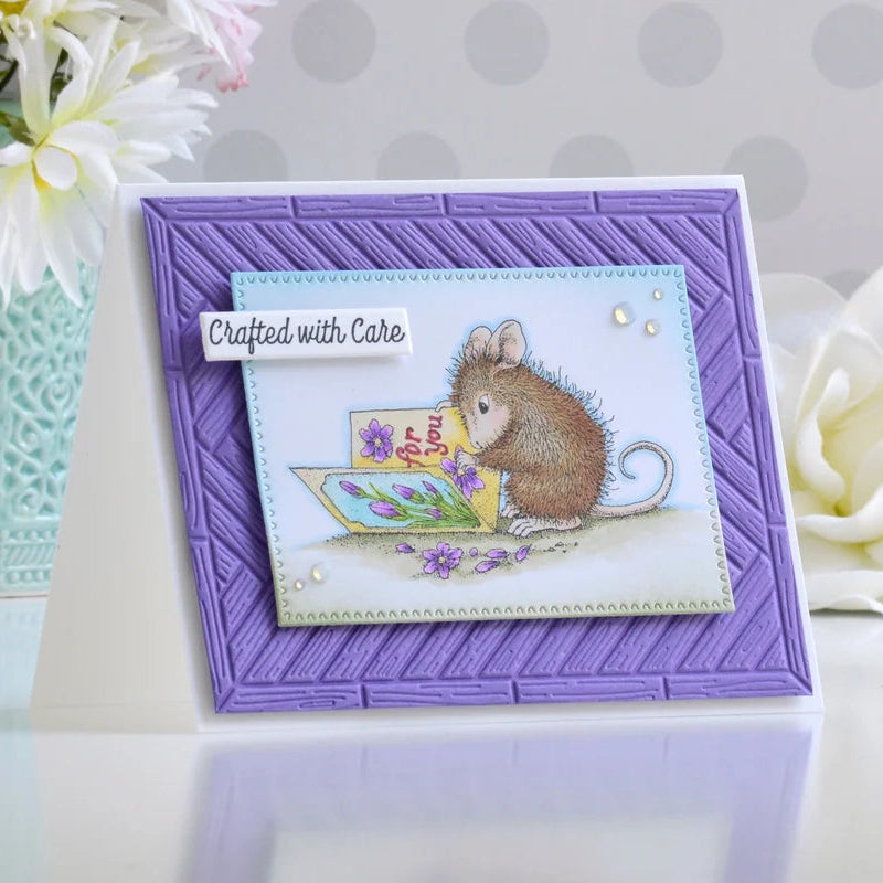 Spellbinders House Mouse Handmade Greetings Cling Stamp Set rsc-083 flower book sequins crafted with care card