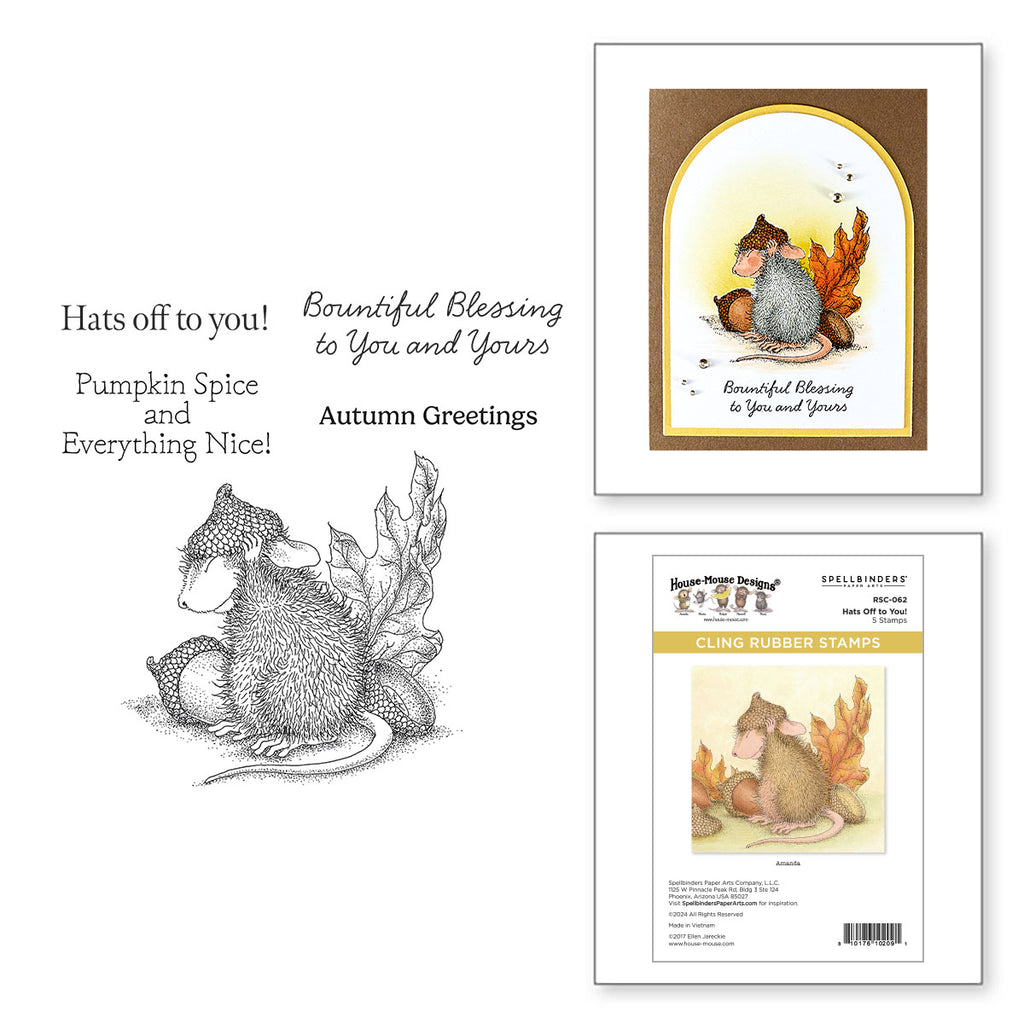 Spellbinders House Mouse Hats Off to You Cling Stamps rsc-062