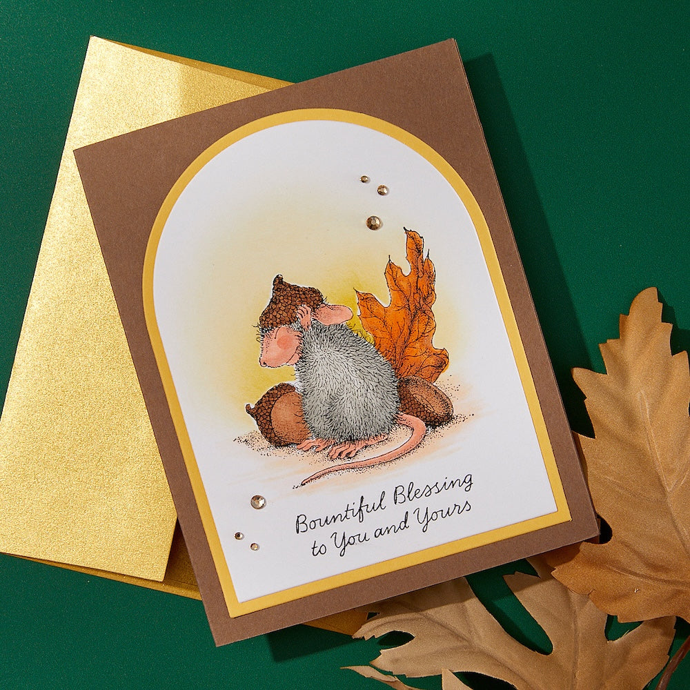 Spellbinders House Mouse Hats Off to You Cling Stamps rsc-062 acorn