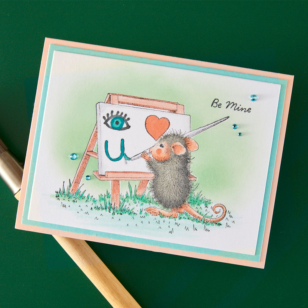 Spellbinders House Mouse Heart and Soul Cling Stamps rsc-065 be mine