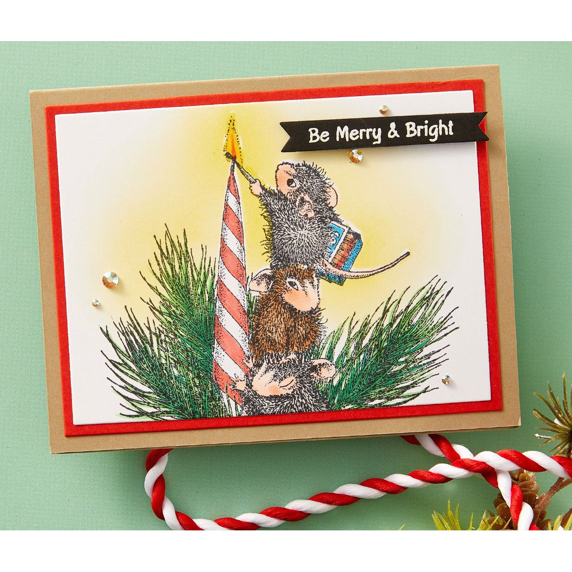 Spellbinders House Mouse Holiday Glow Cling Stamp Set rsc-036