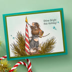 Spellbinders House Mouse Holiday Glow Cling Stamp Set rsc-036