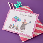 Spellbinders House Mouse Party Parade Cling Stamps rsc-067 time to celebrate