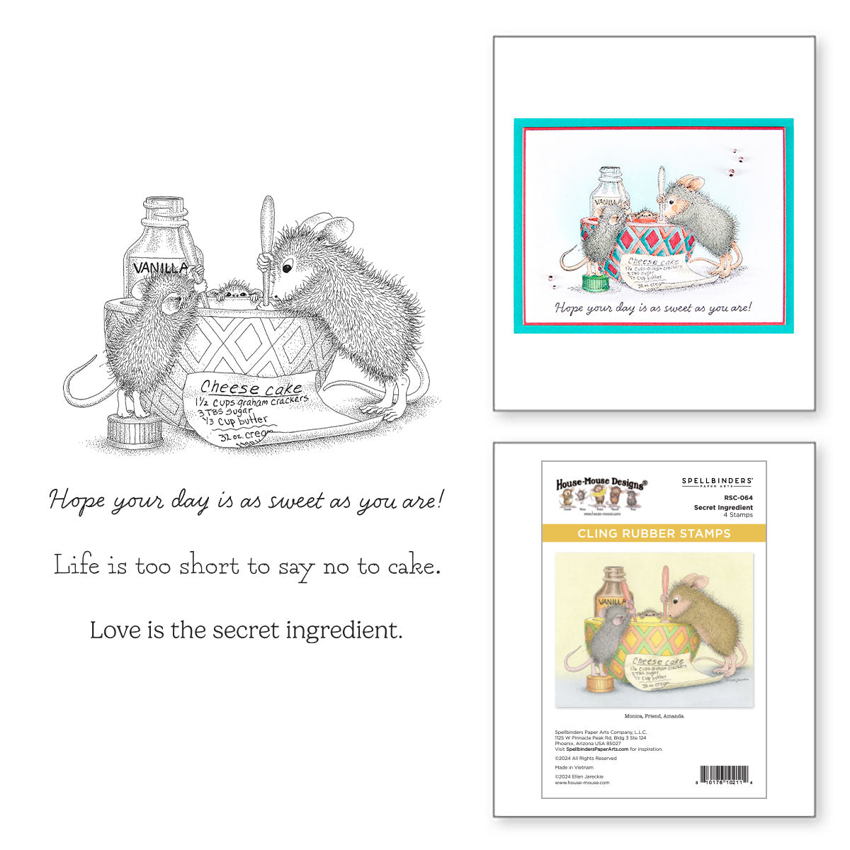 Spellbinders House Mouse Secret Ingredient Cling Stamps rsc-064