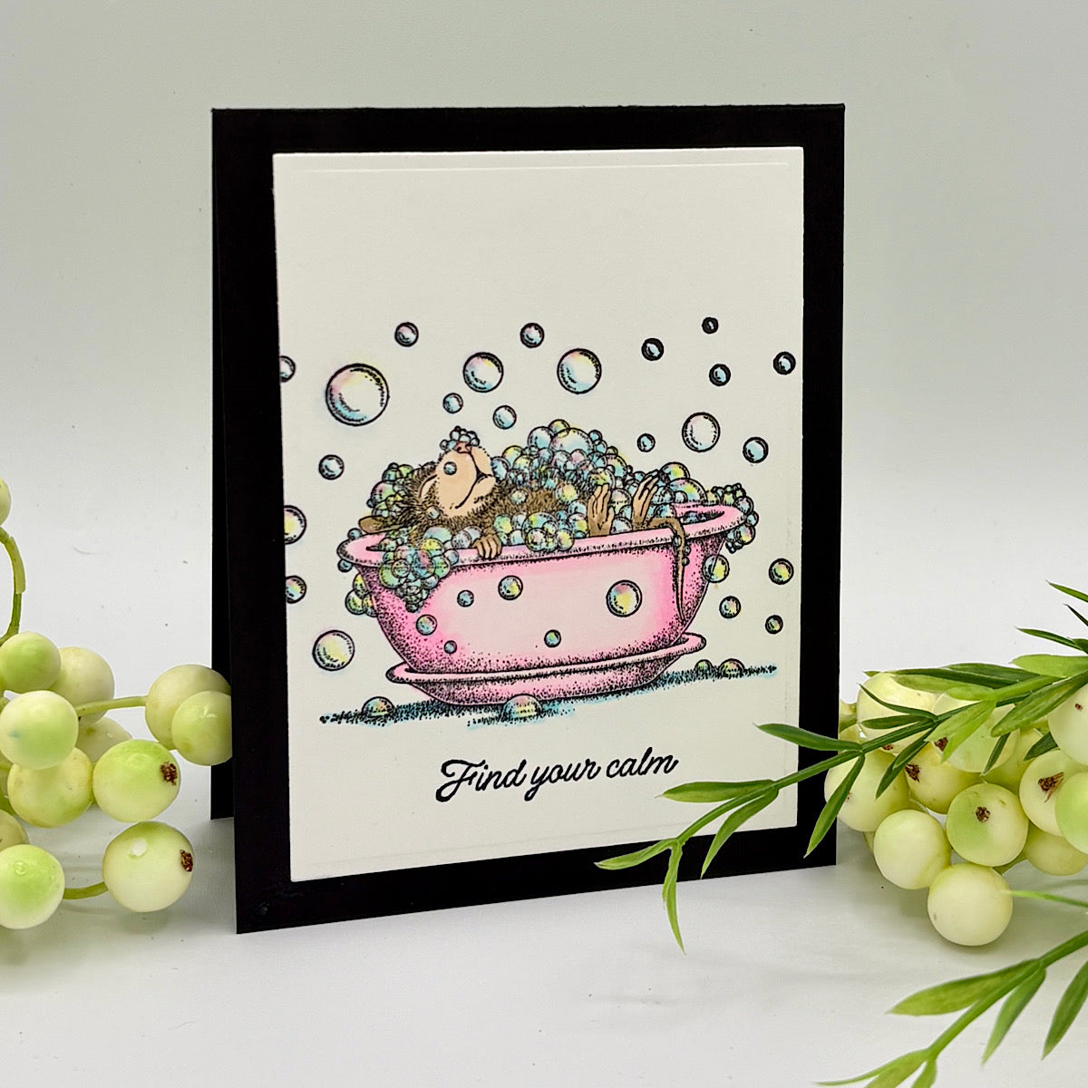 Spellbinders House Mouse Spa Day Cling Stamps rsc-069 bathtub