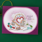 Spellbinders House Mouse Stitched with Love Cling Stamps rsc-066 heart