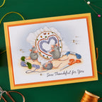 Spellbinders House Mouse Stitched with Love Cling Stamps rsc-066 thankful