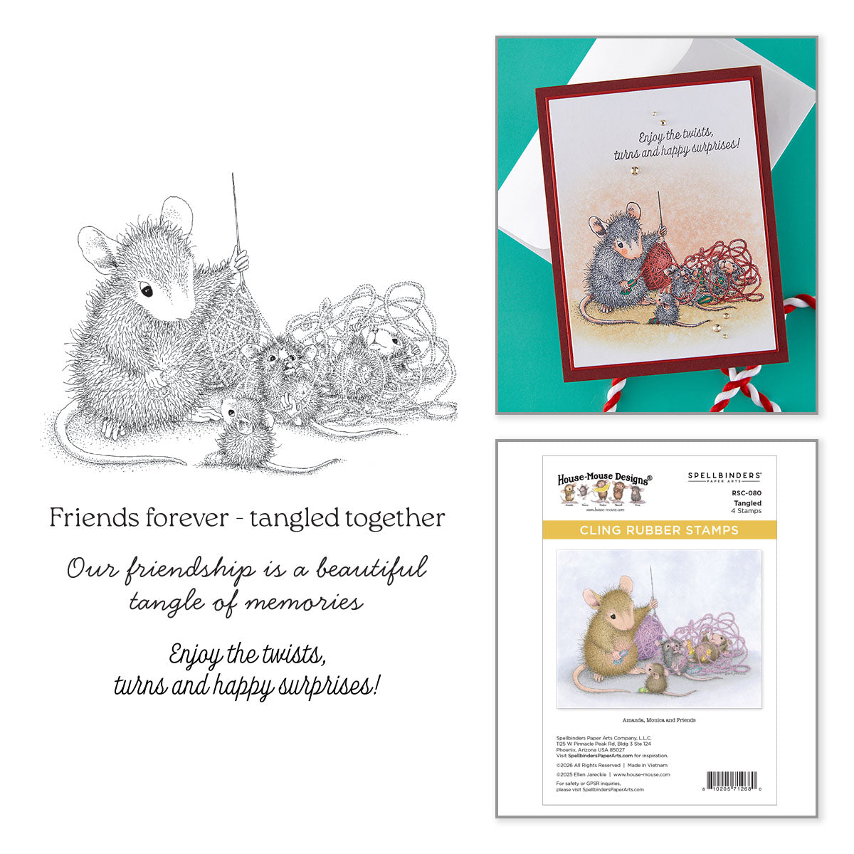 Spellbinders House Mouse Tangled Cling Stamp Set rsc-080