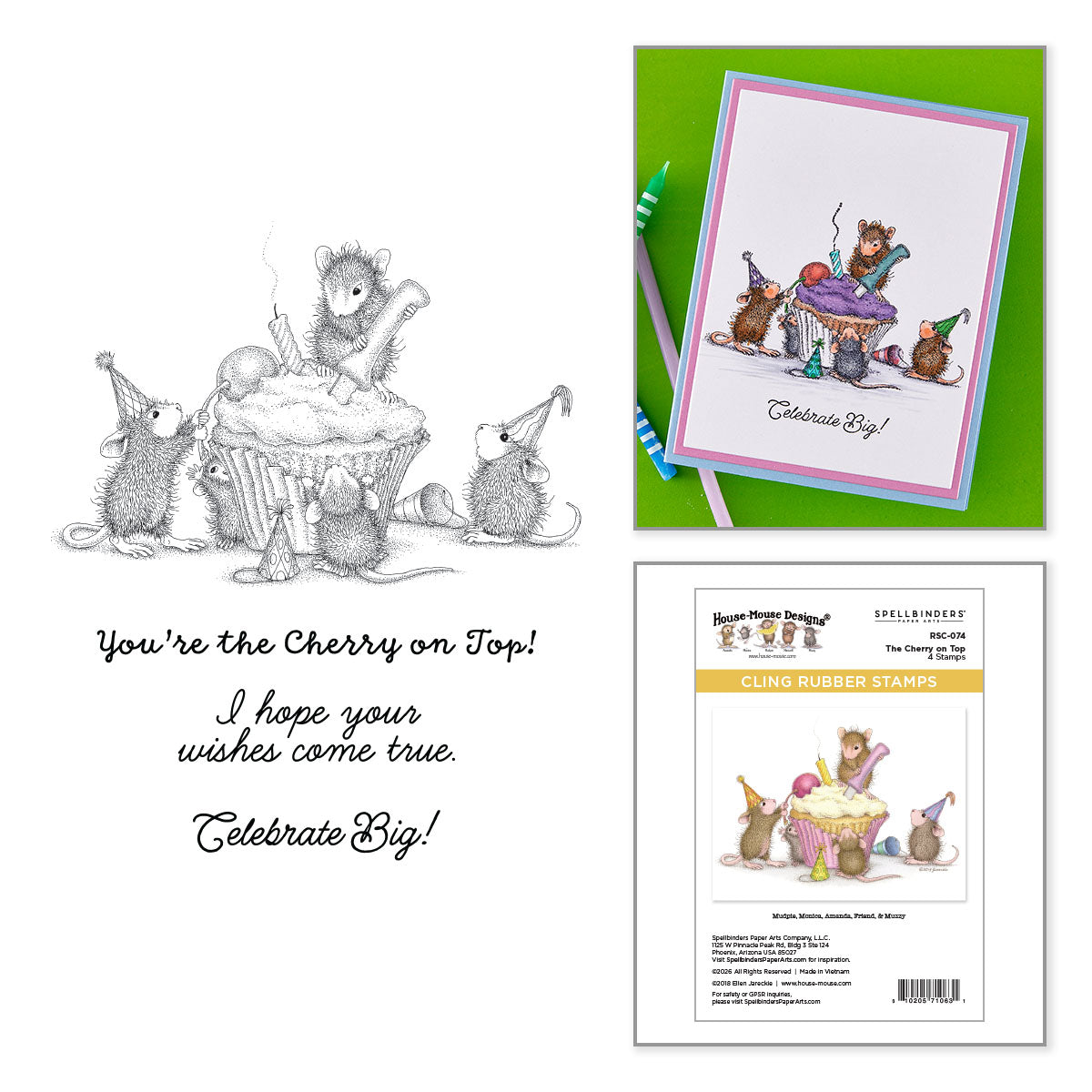 House Mouse The Cherry On Top Cling Stamp Set House Mouse The Cherry On Top Cling Stamp Set