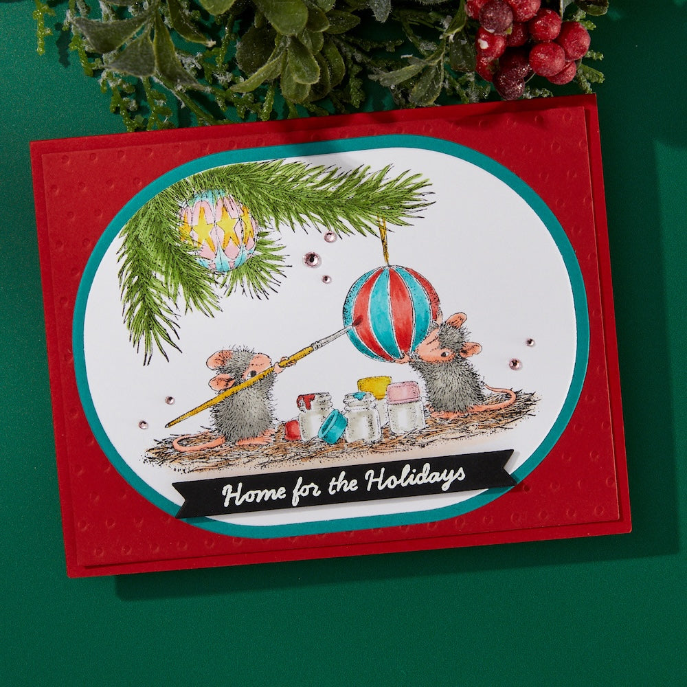 Spellbinders House Mouse Unwrapping Memories Cling Stamps rsc-057 let's paint