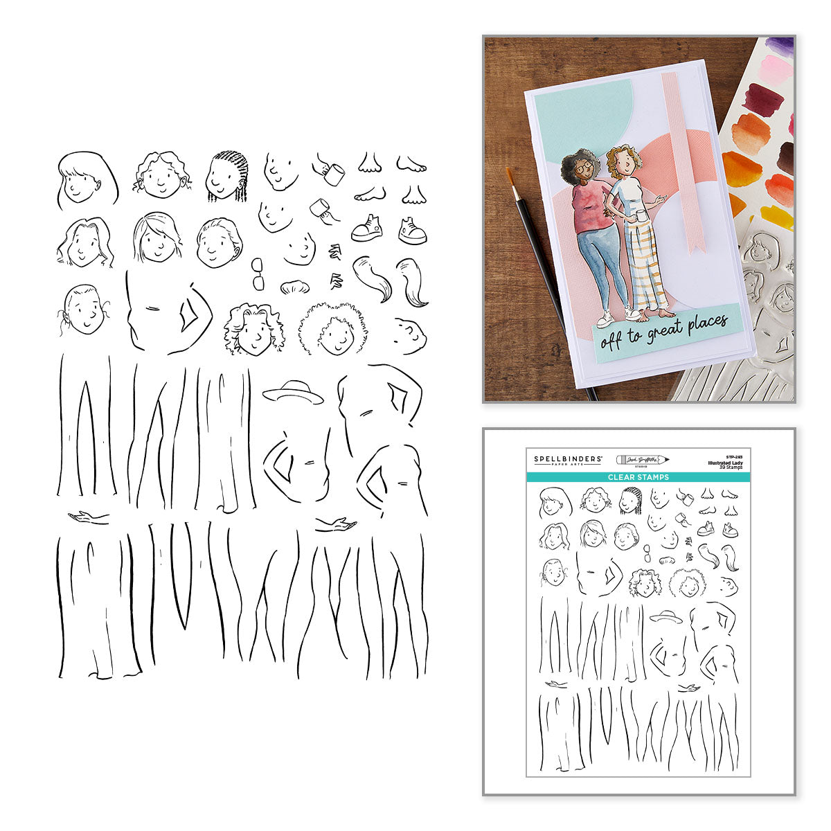 Spellbinders Illustrated Lady Clear Stamp Set stp-283