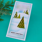 Spellbinders Infinity Trees Stamp and Die Set sds-234 trees in snow merry christmas card