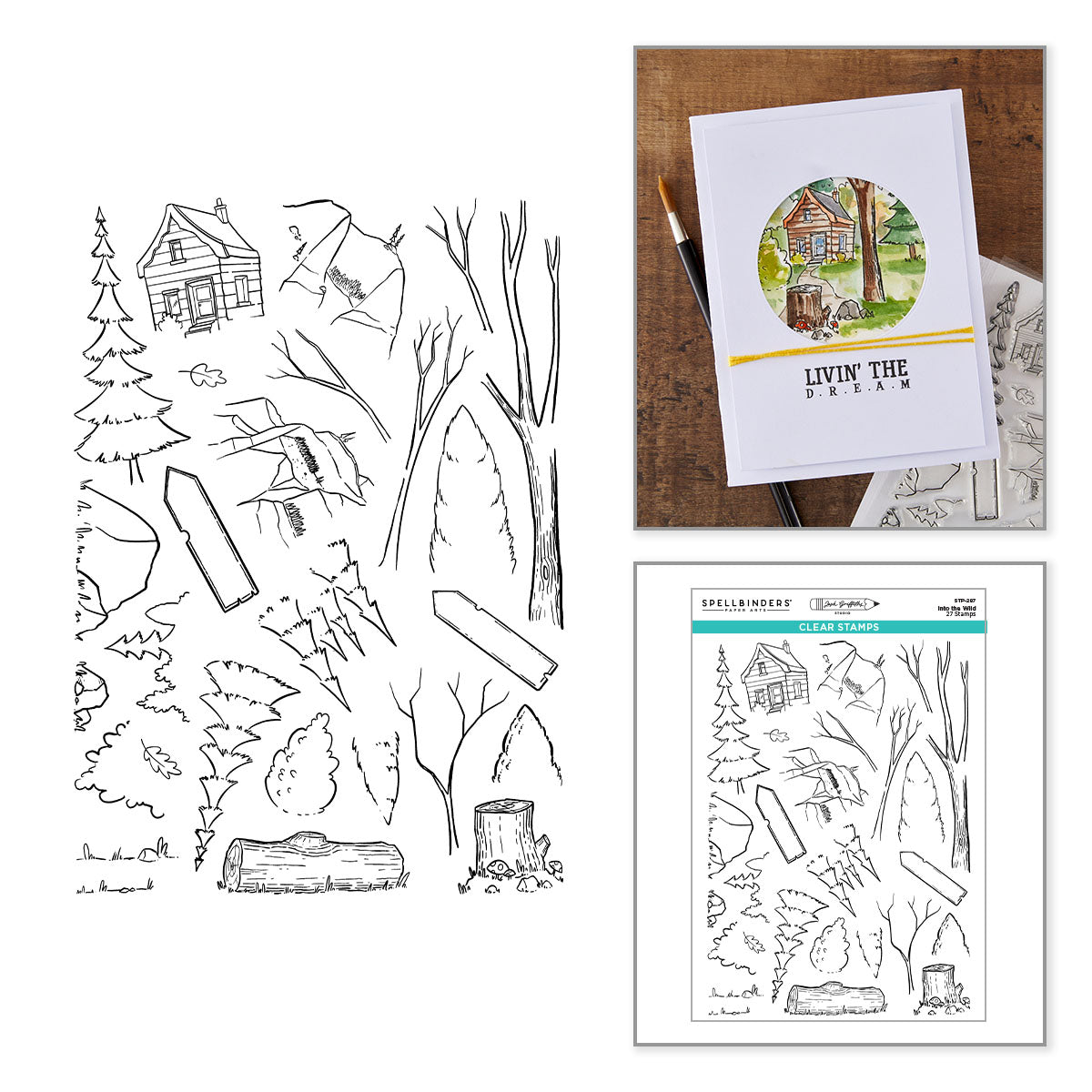 Spellbinders Into the Wild Clear Stamp Set stp-287