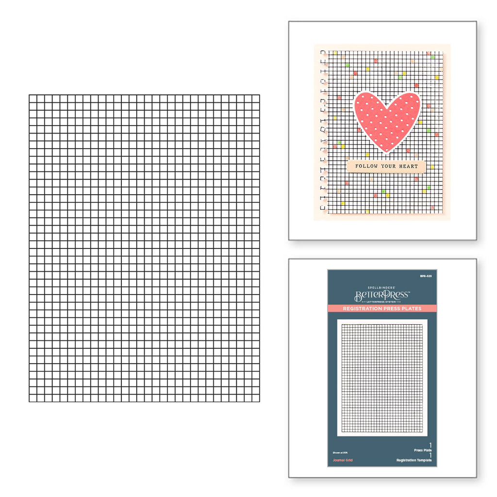 Spellbinders Journal Grid Registration Press Plates bpr-029