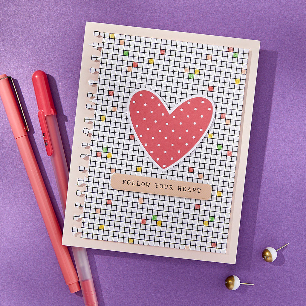 Spellbinders Journal Grid Registration Press Plates bpr-029 follow your heart