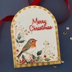 Spellbinders Joyful Season Rub Ons scsr-014 bird on branch berries and leaves christmas card