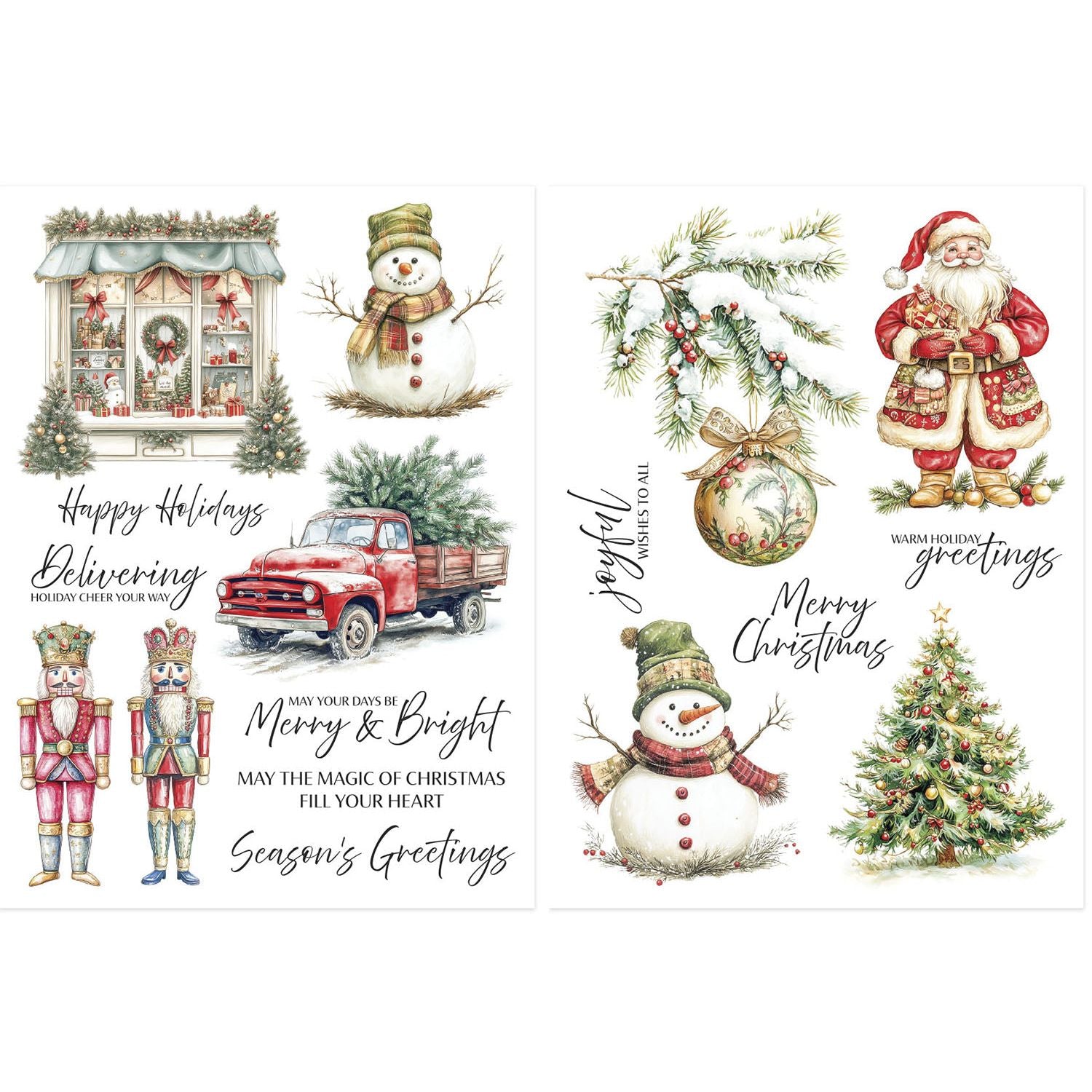 Spellbinders Joyful Wishes Rub On Sheets scsr-005 pages