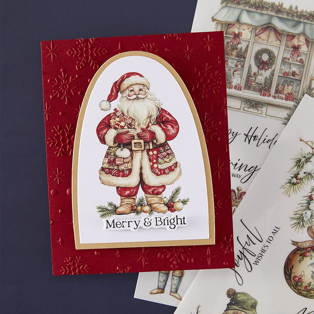 Spellbinders Joyful Wishes Rub On Sheets scsr-005 santa