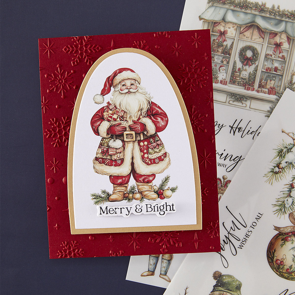 Spellbinders Joyful Wishes Rub On Sheets scsr-005 santa