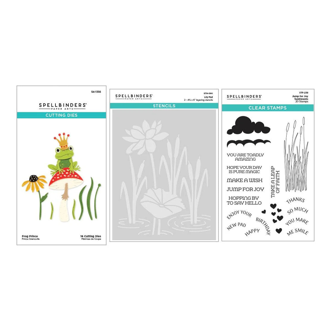 Spellbinders Jump For Joy Stamp, Die and Stencil Bundle
