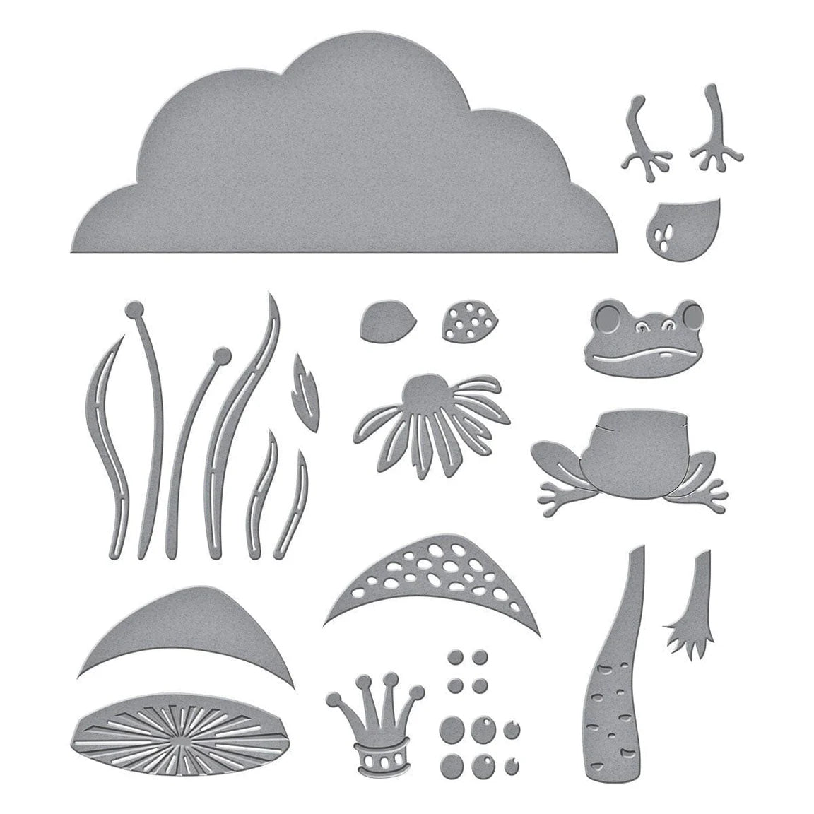 Spellbinders Jump For Joy Stamp, Die and Stencil Bundle cloud