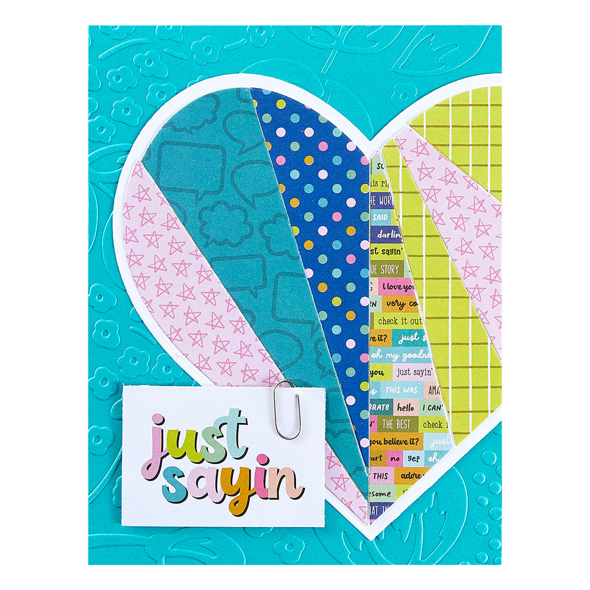 Spellbinders Just Sayin 12x12 Printed Paper Pack scsp-013 heart