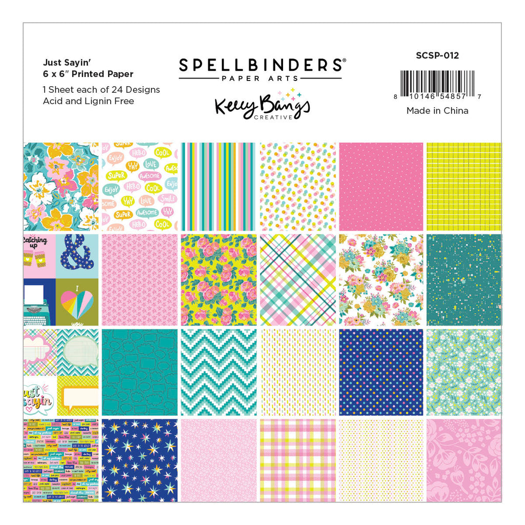 Spellbinders Just Sayin 6x6 Printed Paper Pack scsp-012