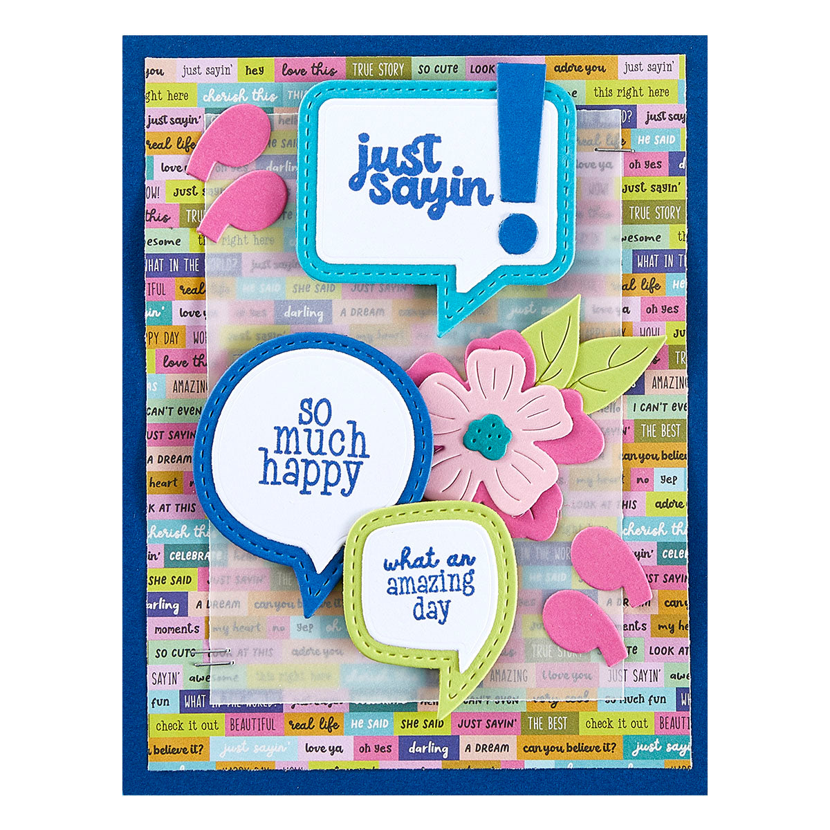 Spellbinders Just Sayin 6x6 Printed Paper Pack scsp-012 happy