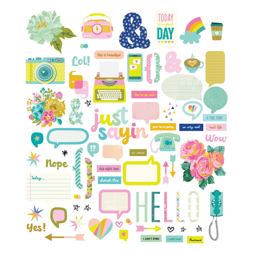 Spellbinders Just Sayin Chipboard Die Cuts scse-012
