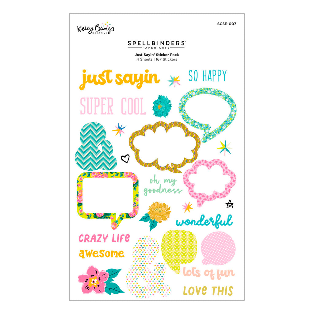 Spellbinders Just Sayin Sticker Pack scse-007 package
