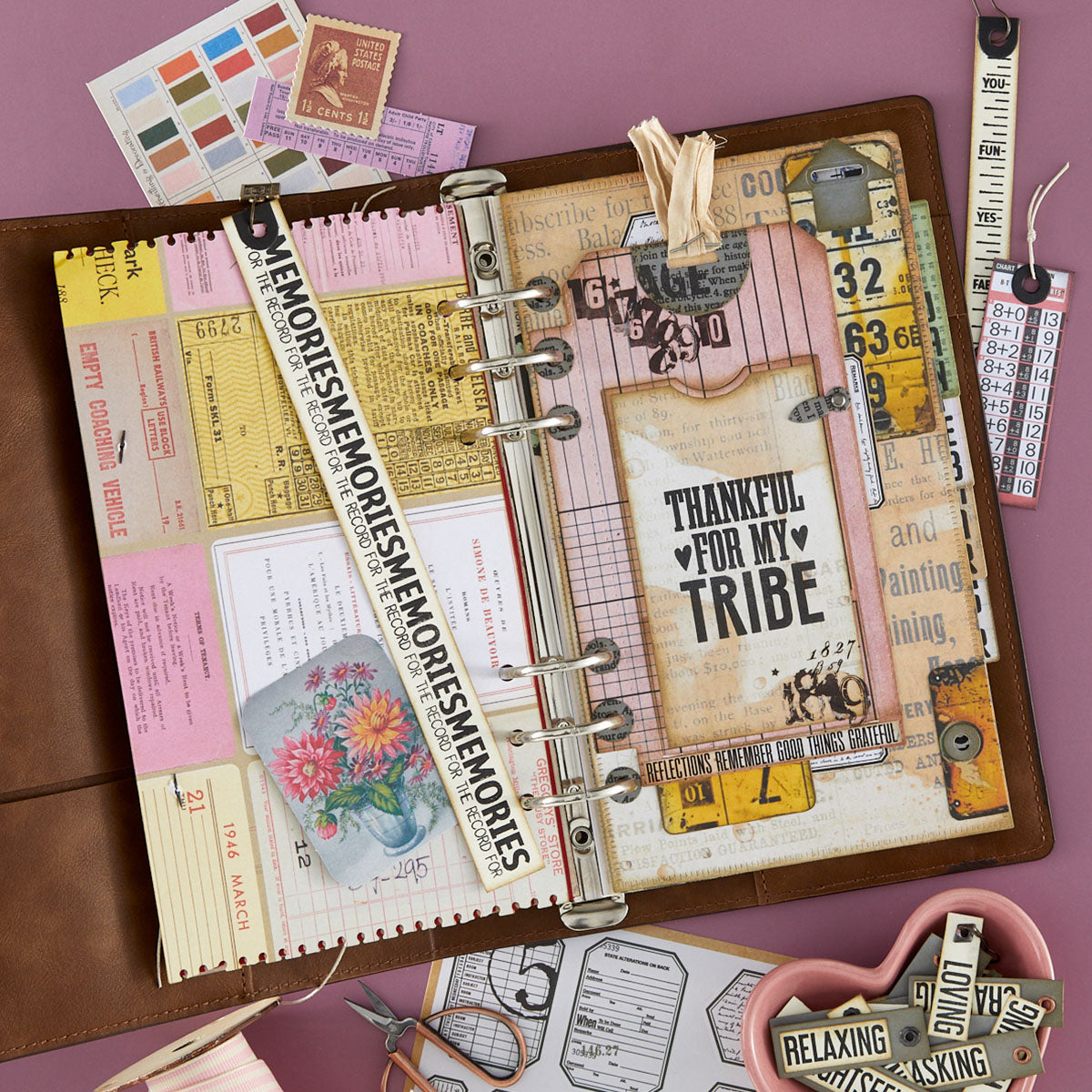 Spellbinders Keepsake Strips Clear Stamp Set stp-280 memories numbers flowers cards