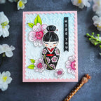 Spellbinders Kokeshi Dolls BetterPress Plate and Die Set bp-291 miss you