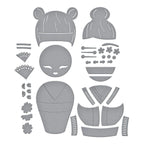 Spellbinders Kokeshi Dolls Etched Dies s4-1455 pieces
