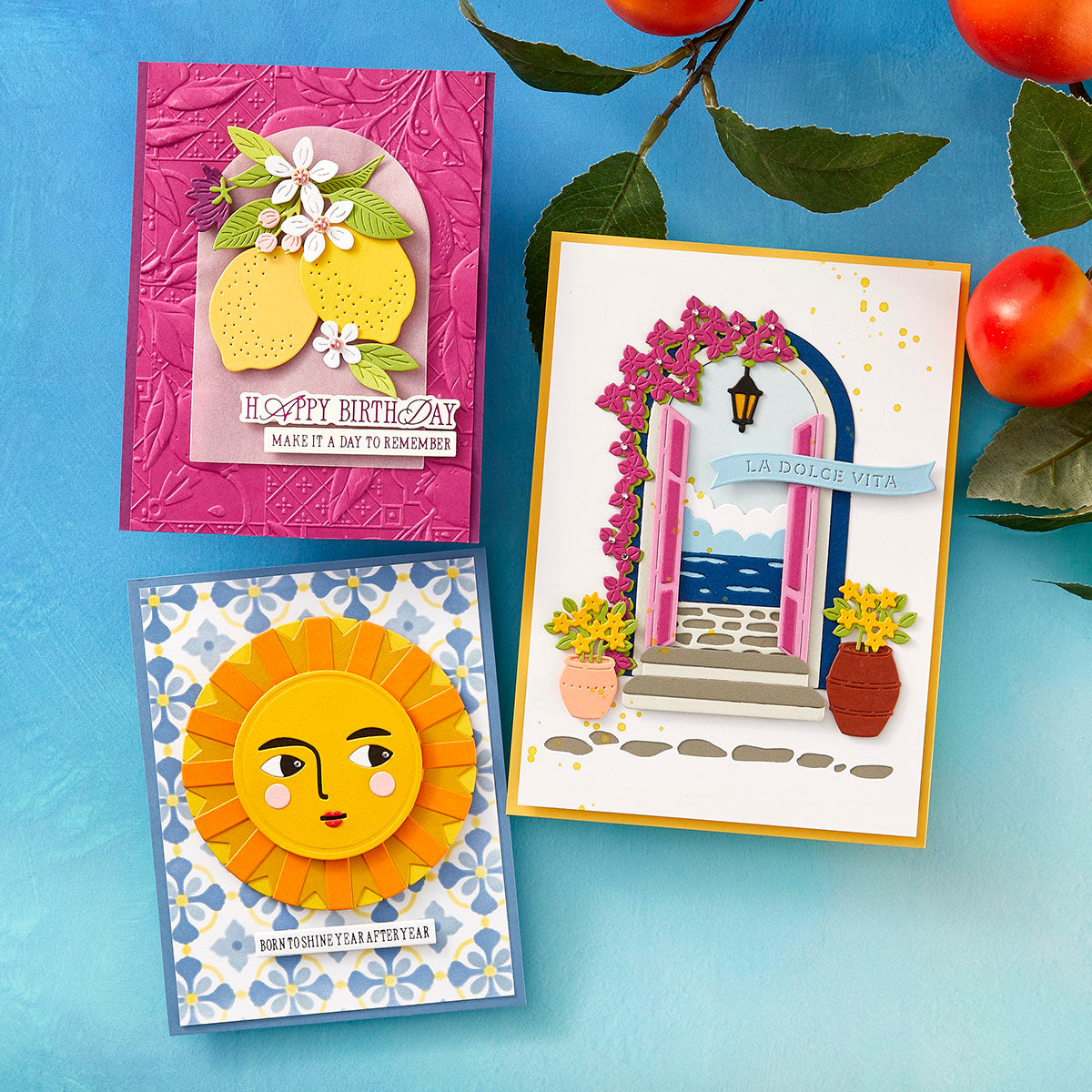 Spellbinders La Dolce Vita Sentiments BetterPress Plate and Die Set bp-309 sunshine