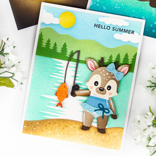 Spellbinders Lakeside Memories Layered Stencil stn-121 hello summer