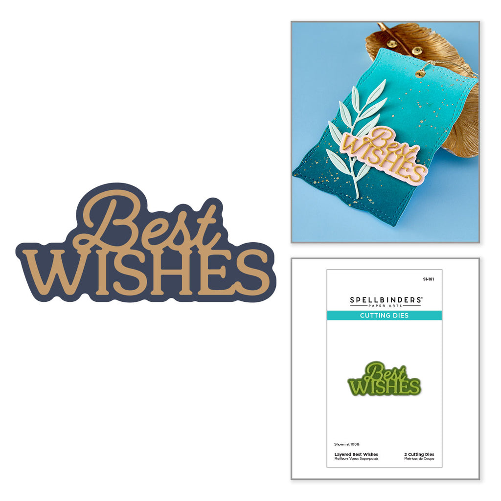 Spellbinders Layered Best Wishes Etched Dies S1-181