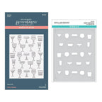 Spellbinders Layered Classy Glasses Press Plate and Stencil Set bd-0882