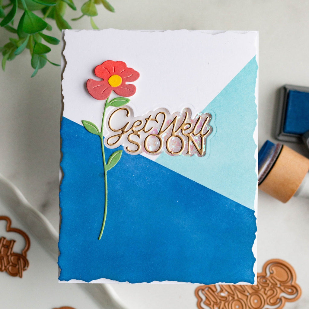 Spellbinders Layered Get Well Soon Etched Dies s1-183 flower