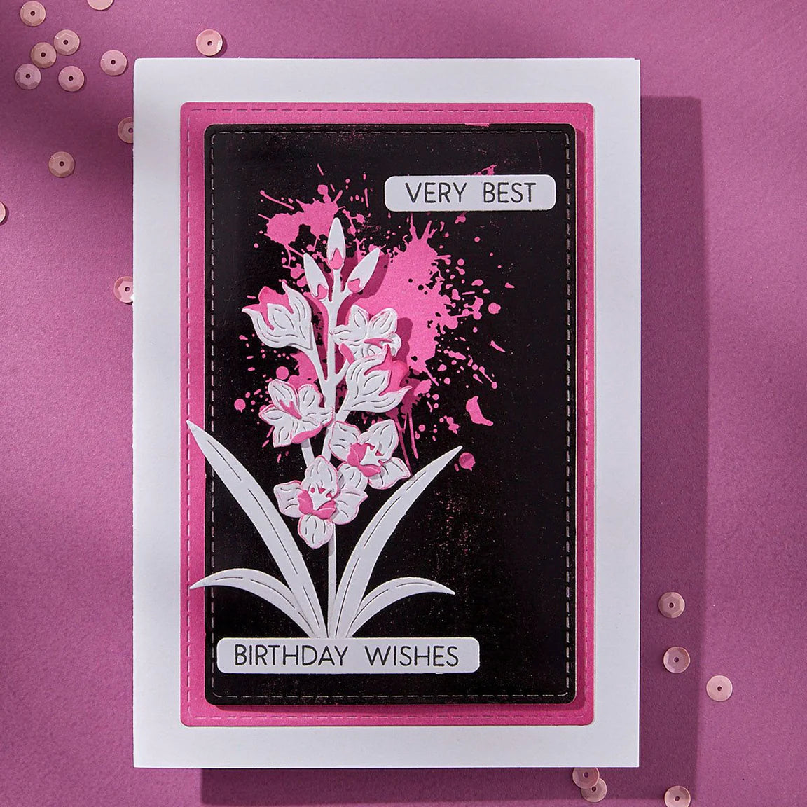 Spellbinders Layered Gladiolus Etched Dies s4-1429 birthday