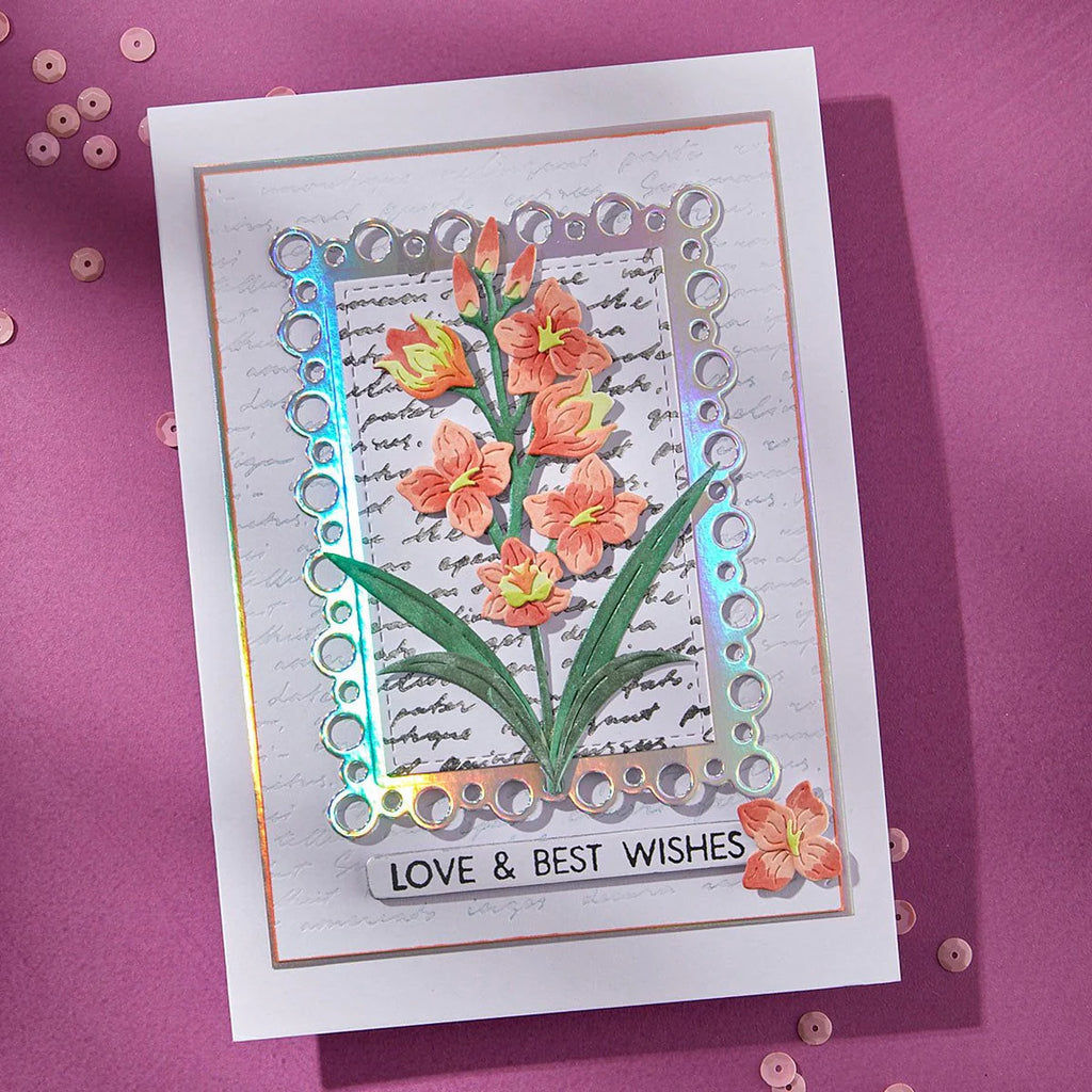 Spellbinders Layered Gladiolus Etched Dies s4-1429 wishes