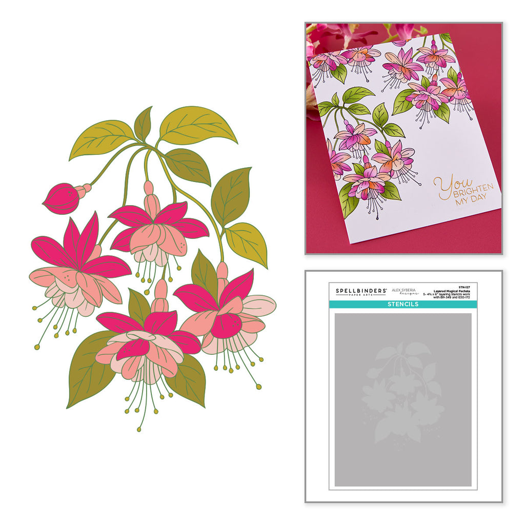 Spellbinders Layered Magical Fuchsia Stencils stn-127