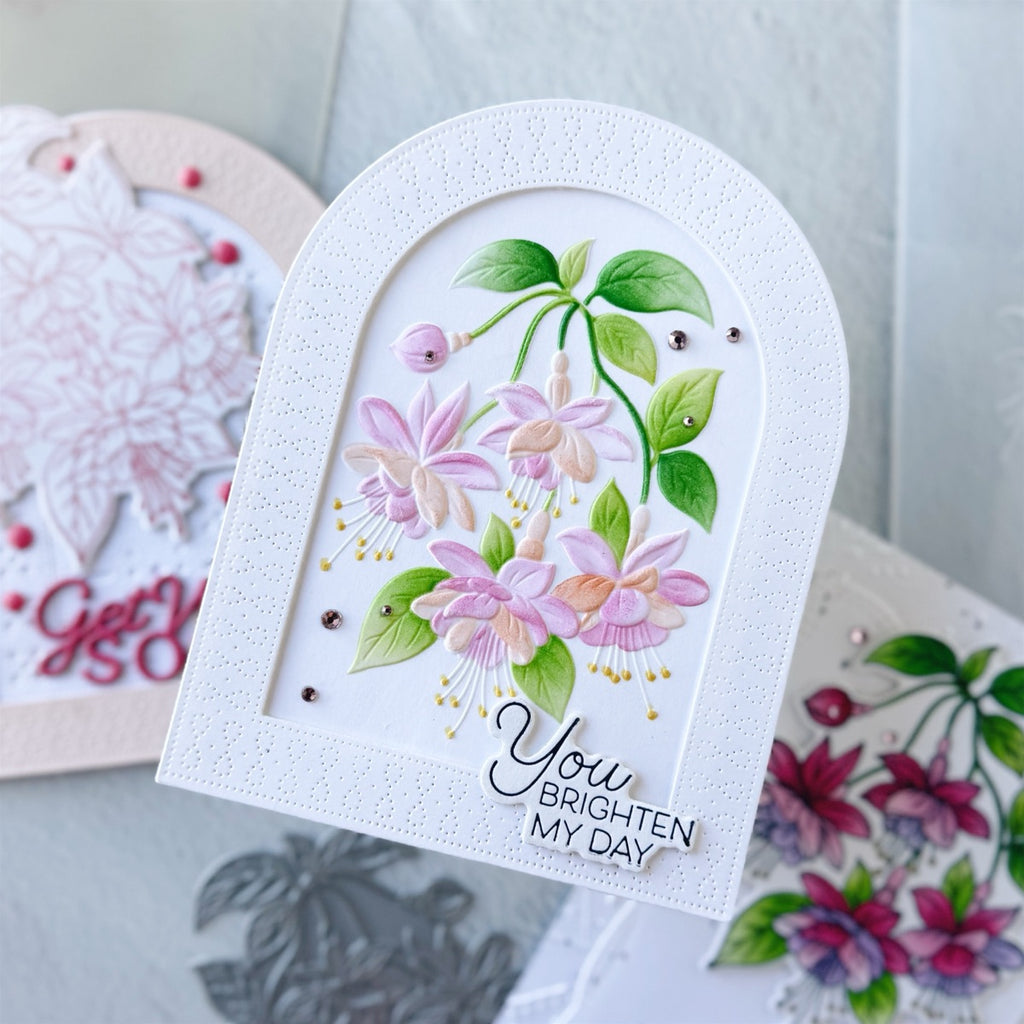 Spellbinders Layered Magical Fuchsia Stencils stn-127 you brighten my day